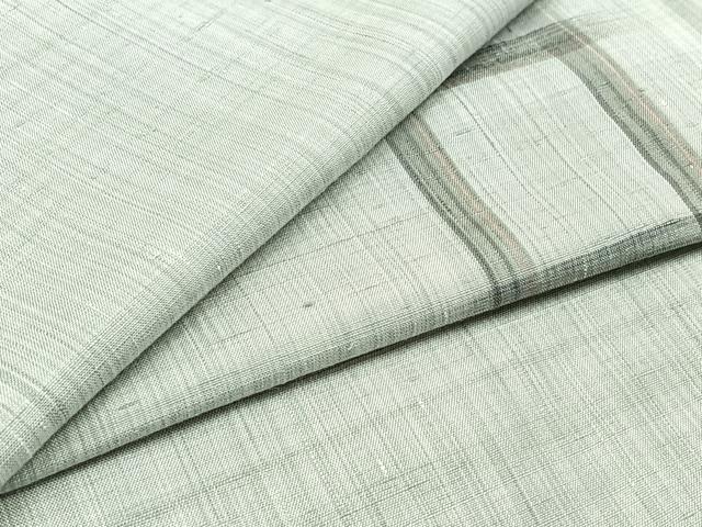 平和屋着物▽上質な紬　単衣　絣柄　正絹　逸品　AABB8038jh