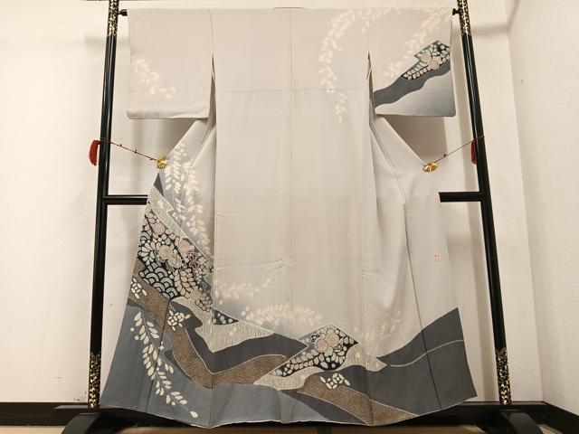 平和屋着物●十日町　名門　滝泰謹製　訪問着　辻が花　絞り　正絹　逸品　AABB8177ph