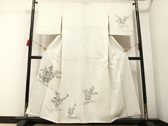 平和屋着物●訪問着　絞り　枝花文　正絹　逸品　AABB8190ph