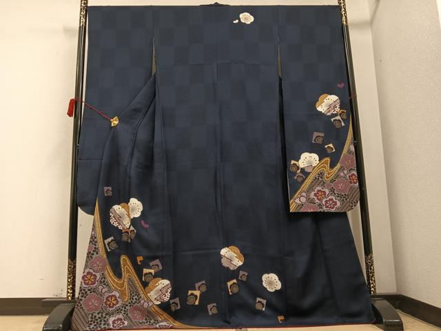 平和屋着物●豪華振袖　梅　桜　金彩　ロング丈　正絹　逸品　AABB8202ph