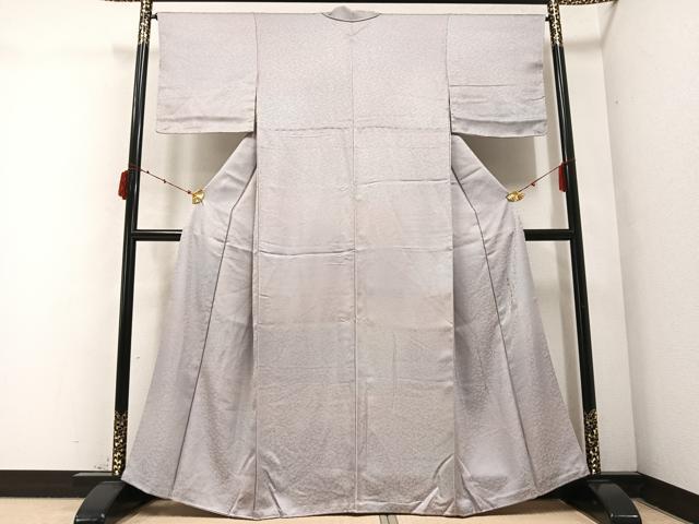 平和屋着物●上質な小紋　作家物　舞葉地紋　暈し染め　正絹　逸品　AABB8230ph 平和屋着物○上質な小紋 作家物 舞葉地紋 暈し染め 正絹