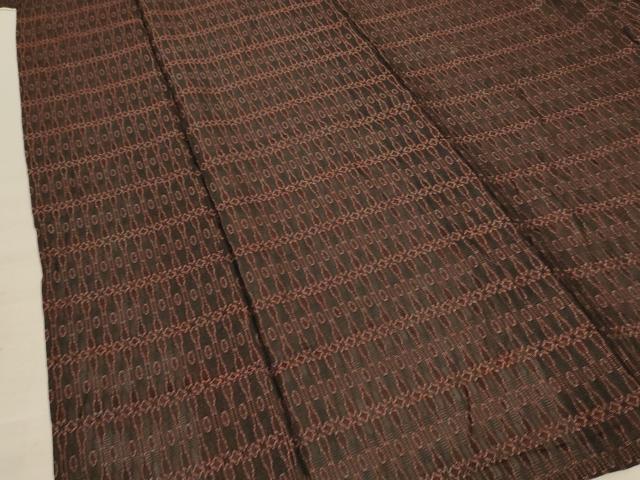 平和屋着物＊夏物 小紋 紗 幾何学文様 正絹 逸品 AABB8243jd