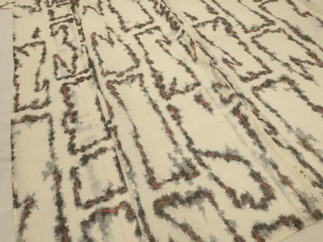 平和屋着物＊夏物　小千谷ちぢみ　幾何学文様　麻　逸品　AABB8248jd_3