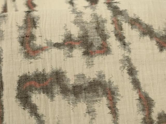 平和屋着物＊夏物　小千谷ちぢみ　幾何学文様　麻　逸品　AABB8248jd_5