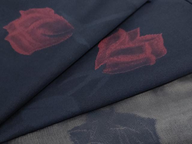 平和屋着物＊夏物　小紋　紗　薔薇　正絹　逸品　未使用　AABB8258jd