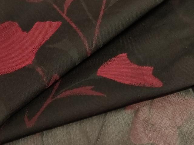 平和屋着物＊夏物　小紋　紗　草花文　正絹　逸品　AABB8261jd