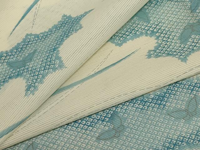 平和屋着物＊夏物　小紋　絽　舞蝶文　洗える着物　AABB8282jd