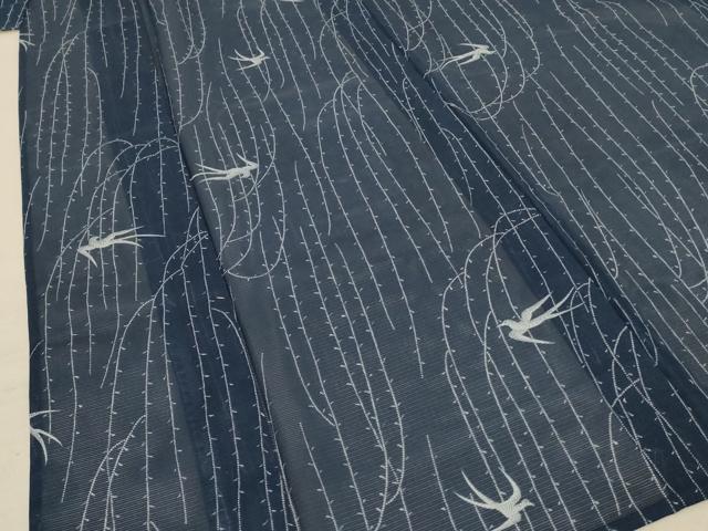 平和屋着物＊夏物　小紋　絽　舞鳥文　洗える着物　AABB8283jd 平和屋着物＊夏物 小紋 絽 舞鳥文 洗える着物 AABB8283jd