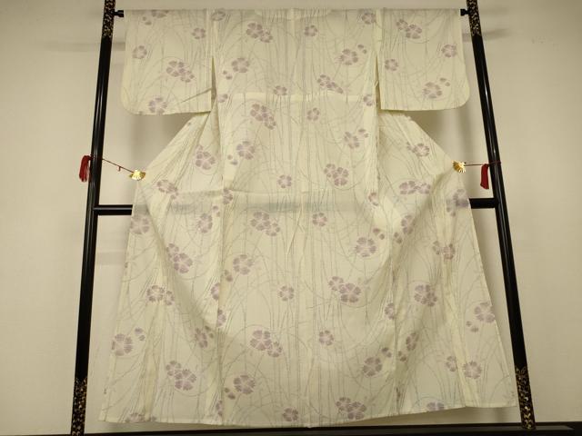 平和屋着物＊夏物　小紋　紗　舞花文　洗える着物　AABB8284jd_1