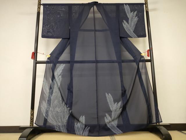 平和屋着物＊夏物　訪問着　絽　松葉文　洗える着物　AABB8286jd