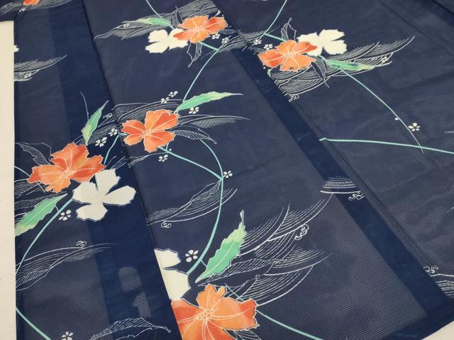 平和屋着物＊夏物　小紋　絽　立波草花文　洗える着物　AABB8287jd 平和屋着物＊夏物 小紋 絽 立波草花文 洗える着物 AABB8287jdの通販は