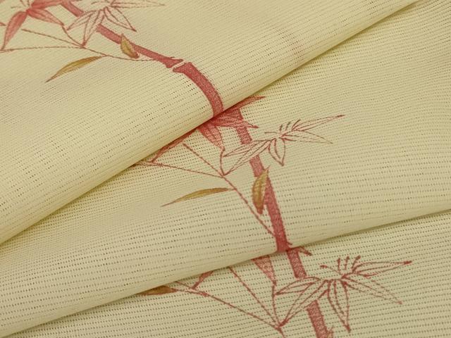 平和屋着物＊夏物　小紋　絽　笹竹文　洗える着物　AABB8288jd