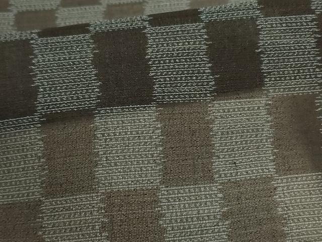 平和屋着物＊夏物 紗紬 市松文様 正絹 逸品 AABB8295jd