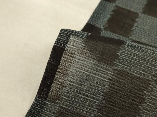 平和屋着物＊夏物 紗紬 市松文様 正絹 逸品 AABB8295jd