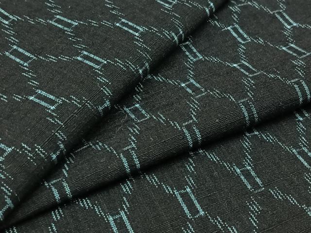 平和屋着物▽上質な紬　単衣　菱文　正絹　逸品　AABB8377jh