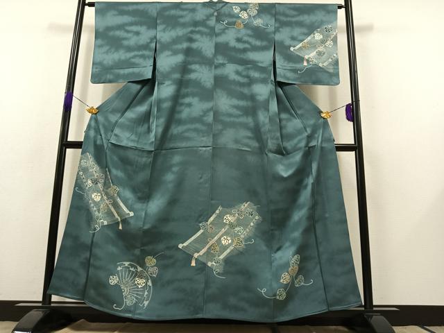 平和屋着物▽訪問着　単衣　葵　正絹　逸品　AABB8381jh