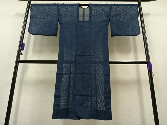 平和屋着物▽道行コート　スリーシーズン　春夏秋　塵除け　紺青色　正絹　逸品　AABB8385jh