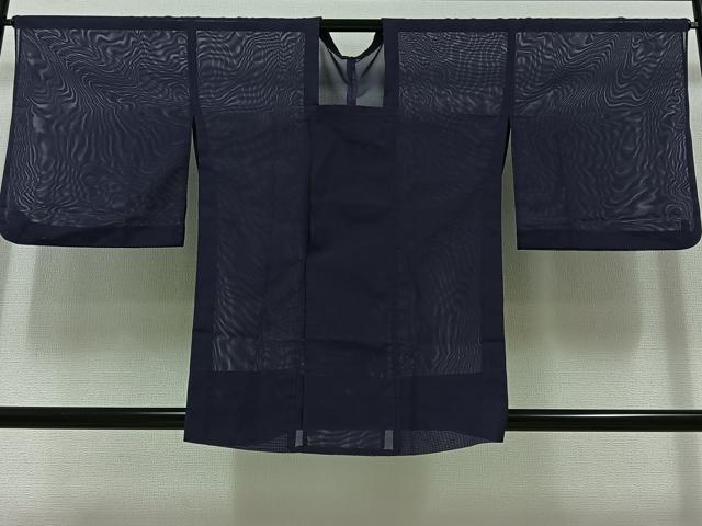 平和屋着物▽道行コート　スリーシーズン　春夏秋　塵除け　深紫色　正絹　逸品　AABB8387jh