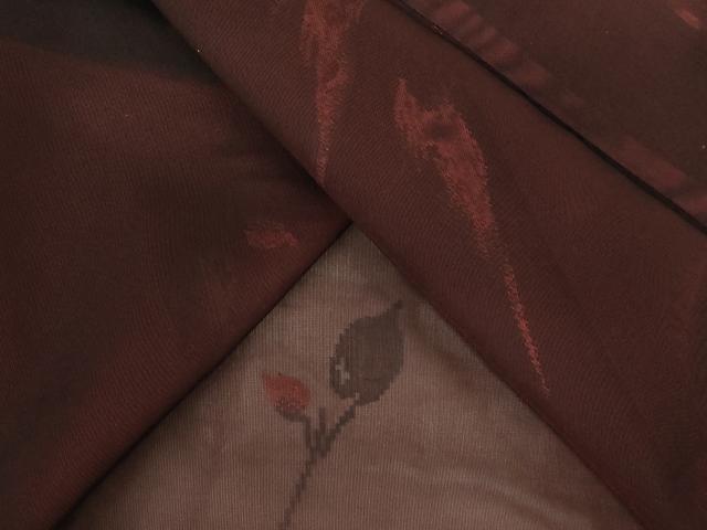 平和屋着物＊夏物　小紋　紗　草花文　正絹　逸品　未使用　AABB8604st