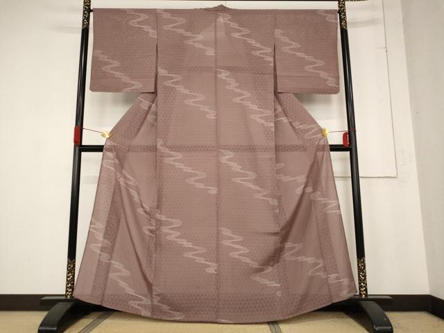 平和屋着物＊夏物　小紋　絽　流水文　正絹　逸品　AABB8611st_1