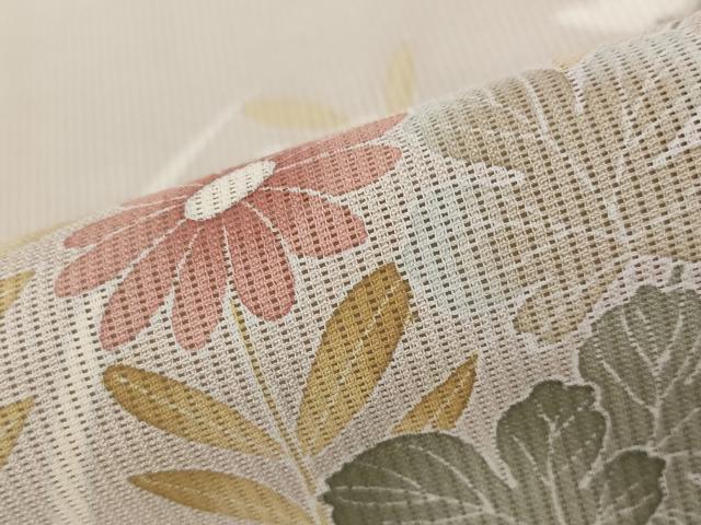 平和屋着物＊夏物 訪問着 縦絽 草花文 鈴乃屋扱い 正絹 逸品 AABB8614st