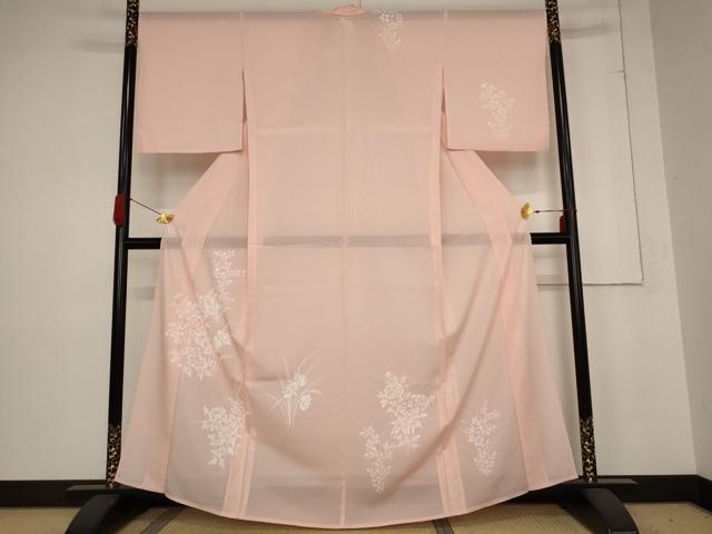 平和屋着物＊夏物　訪問着　絽　草花文　正絹　逸品　AABB8621st