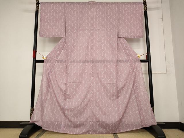 平和屋着物＊夏物　小紋　絽　幾何学花文　洗える着物　AABB8631st_1