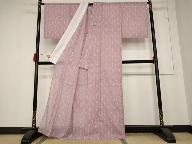 平和屋着物＊夏物　小紋　絽　幾何学花文　洗える着物　AABB8631st_2
