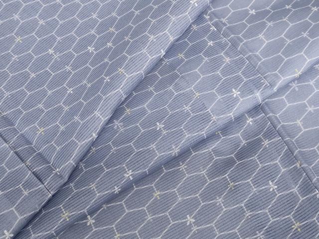 平和屋着物＊夏物　小紋　絽　亀甲花文　洗える着物　AABB8634st