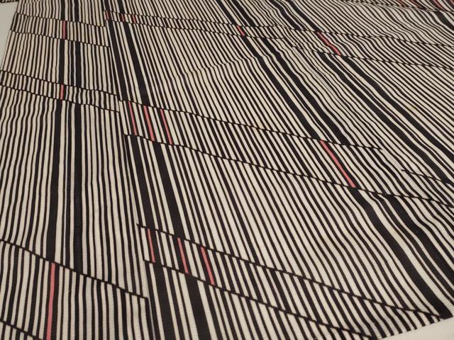 平和屋着物＊夏物 小紋 絽 幾何学文様 洗える着物 AABB8656st