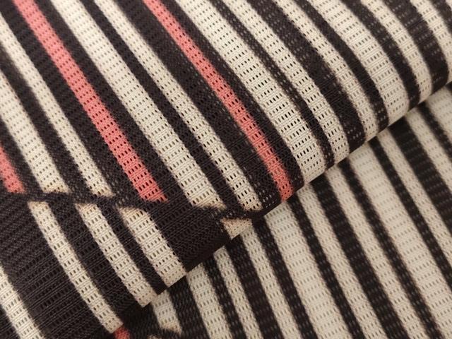 平和屋着物＊夏物 小紋 絽 幾何学文様 洗える着物 AABB8656st