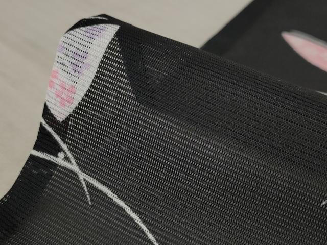 平和屋着物＊夏物　小紋　絽　舞蝶文　黒地　洗える着物　AABB8659st_6