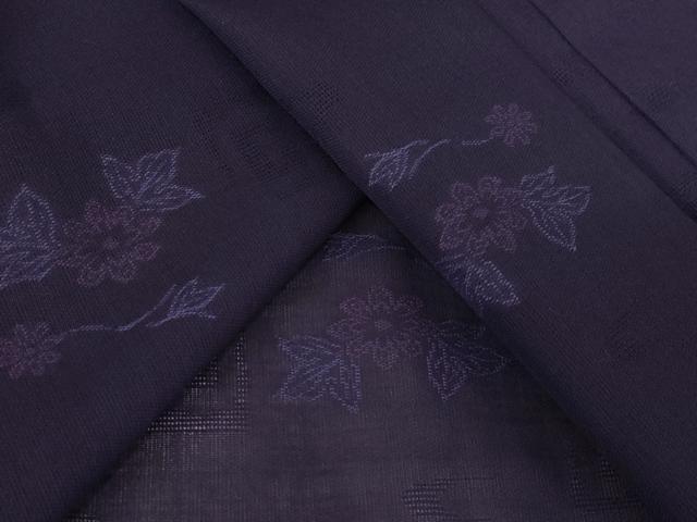 平和屋着物＊夏物　小紋　紗　草花文　洗える着物　未使用　AABB8660st