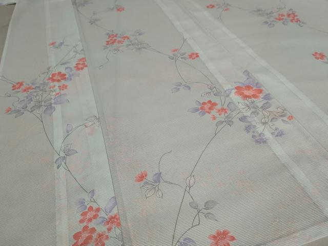 平和屋着物＊夏物　小紋　絽　草花文　洗える着物　AABB8661st_3