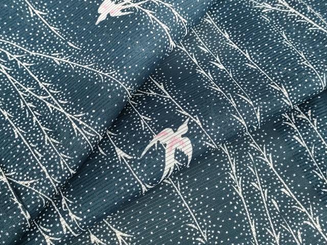 平和屋着物＊夏物　小紋　絽　飛鳥文　洗える着物　未使用　AABB8664st