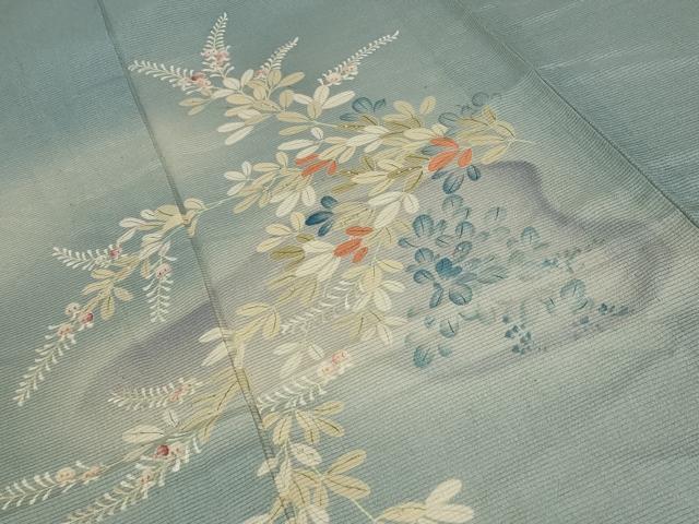 平和屋着物＊夏物 アンティーク 大正ロマン 色留袖 絽 草花文 両褄 暈