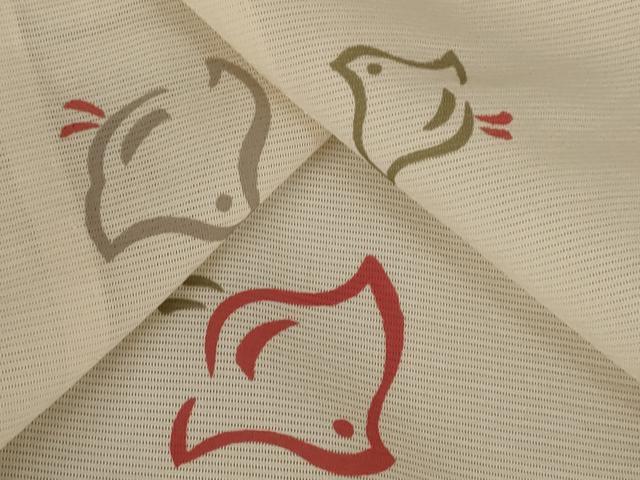 平和屋着物＊夏物　小紋　絽　千鳥文　洗える着物　AABB8679st