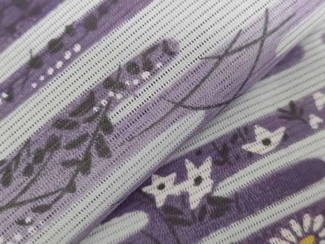 平和屋着物＊夏物　小紋　絽　エ霞草花文　洗える着物　AABB8681st_4
