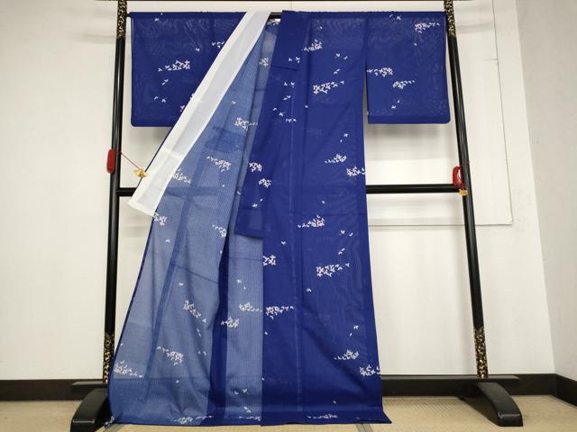 平和屋着物＊夏物　小紋　舞葉文　ロング丈　洗える着物　AABB8687st_2