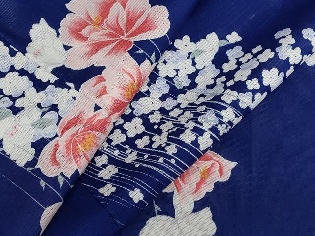 平和屋着物＊夏物　小紋　絽　舞花文　洗える着物　AABB8691st