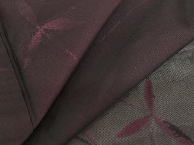 平和屋着物＊夏物　小紋　紗　草花文　正絹　逸品　AABB8697st