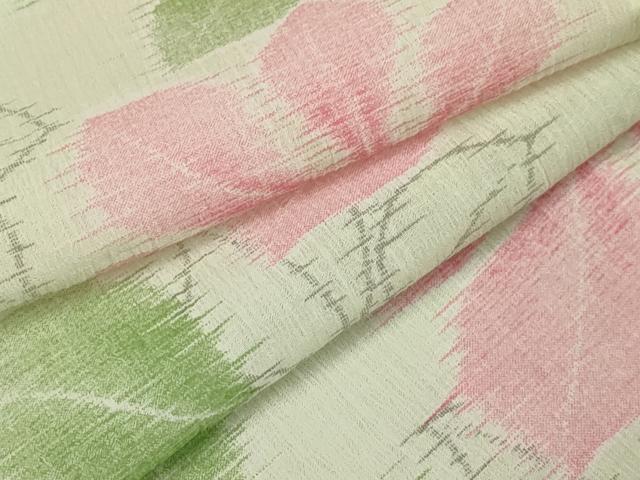 平和屋着物＊夏物　小紋　紗　舞花文　AABB8762sx