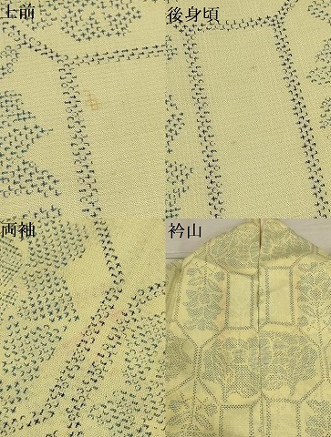 平和屋着物＊夏物 小紋 紗 亀甲花文 洗える着物 AABB8781sx