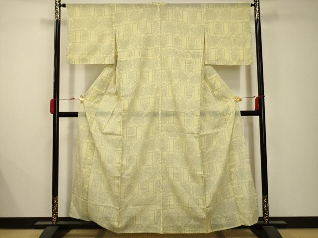 平和屋着物＊夏物　小紋　紗　亀甲花文　洗える着物　AABB8781sx 平和屋着物＊夏物 小紋 紗 亀甲花文 洗える着物 AABB8781sx