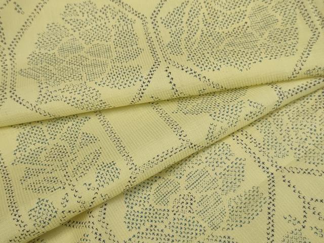 平和屋着物＊夏物　小紋　紗　亀甲花文　洗える着物　AABB8781sx