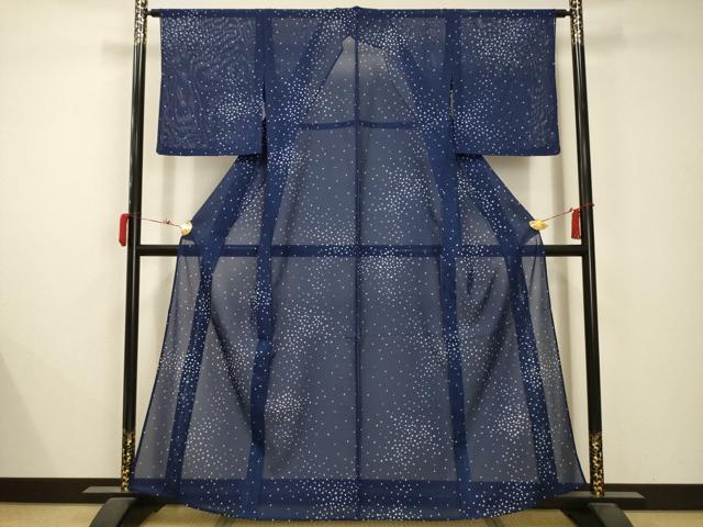 平和屋着物＊夏物　小紋　絽　霞文　洗える着物　AABB8782sx_1