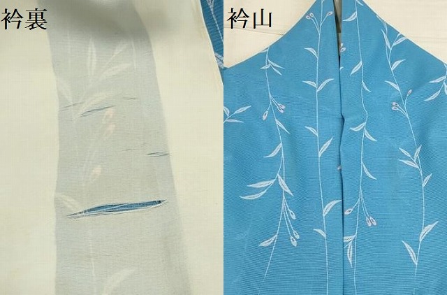 平和屋着物＊夏物　小紋　絽　草花文　洗える着物　AABB8785sx_7