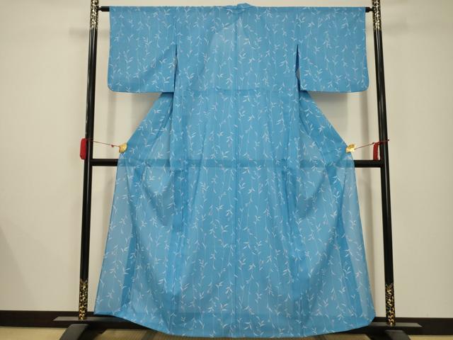 平和屋着物＊夏物　小紋　絽　草花文　洗える着物　AABB8785sx_1