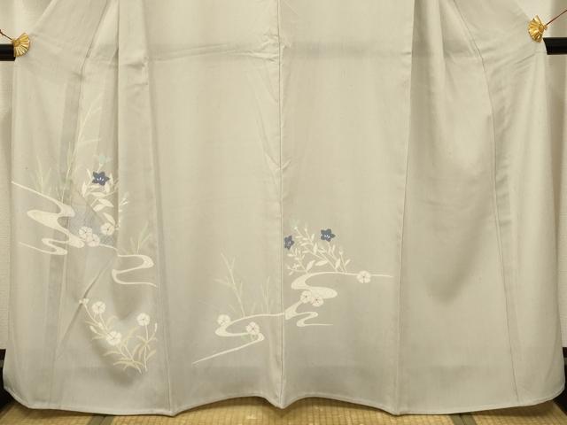 平和屋着物＊夏物　訪問着　紗　流水花文　銀彩　洗える着物　AABB8804sx 平和屋着物＊夏物 訪問着 紗 流水花文 銀彩 洗える着物 AABB8804sx