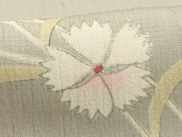 平和屋着物＊夏物 訪問着 紗 流水花文 銀彩 洗える着物 AABB8804sx